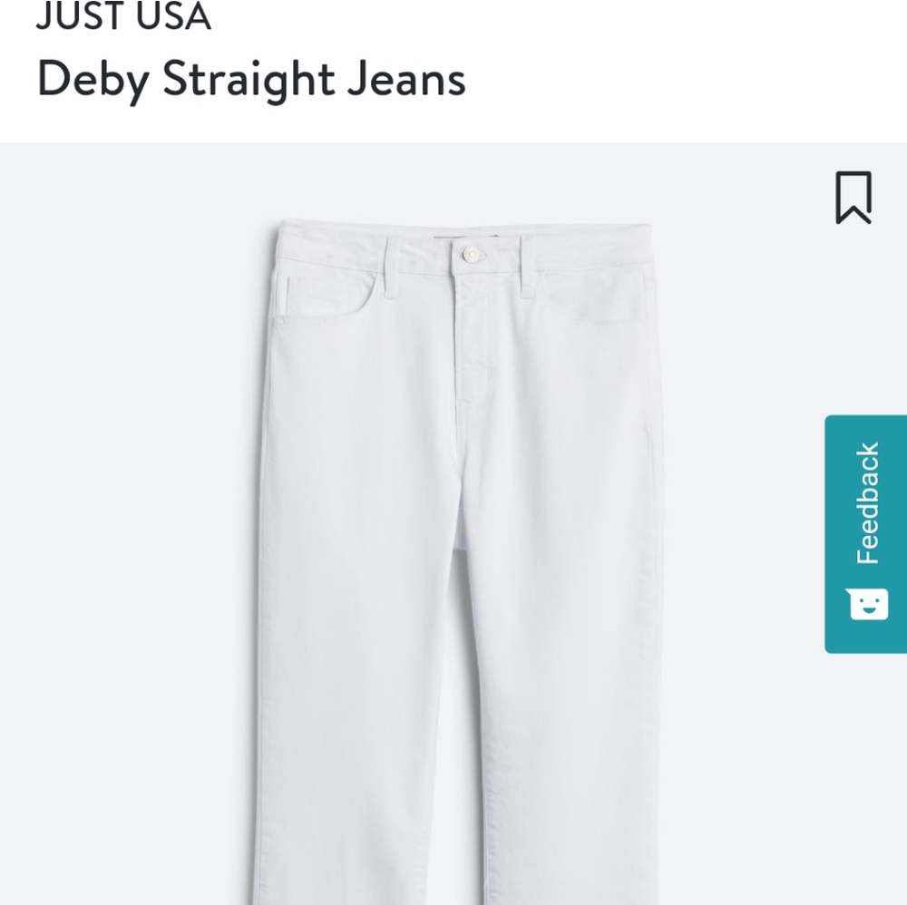 NWT Just USA White Jeans